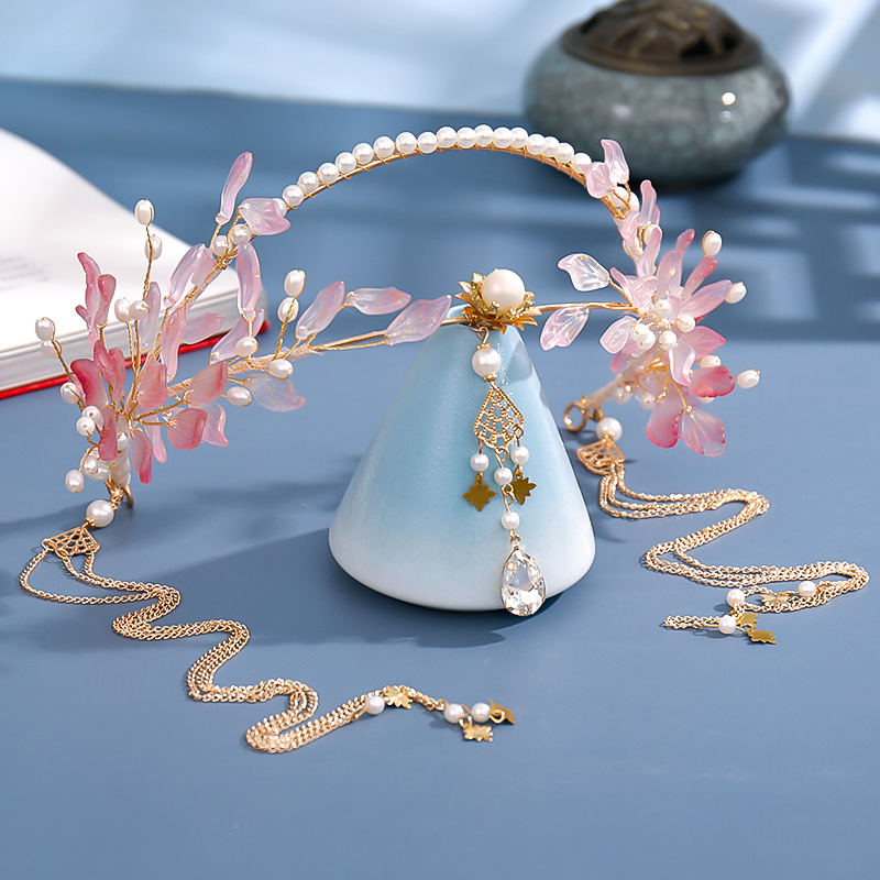 Travel Video Accessories - Pendientes falsos con borlas, diadema Hanfu