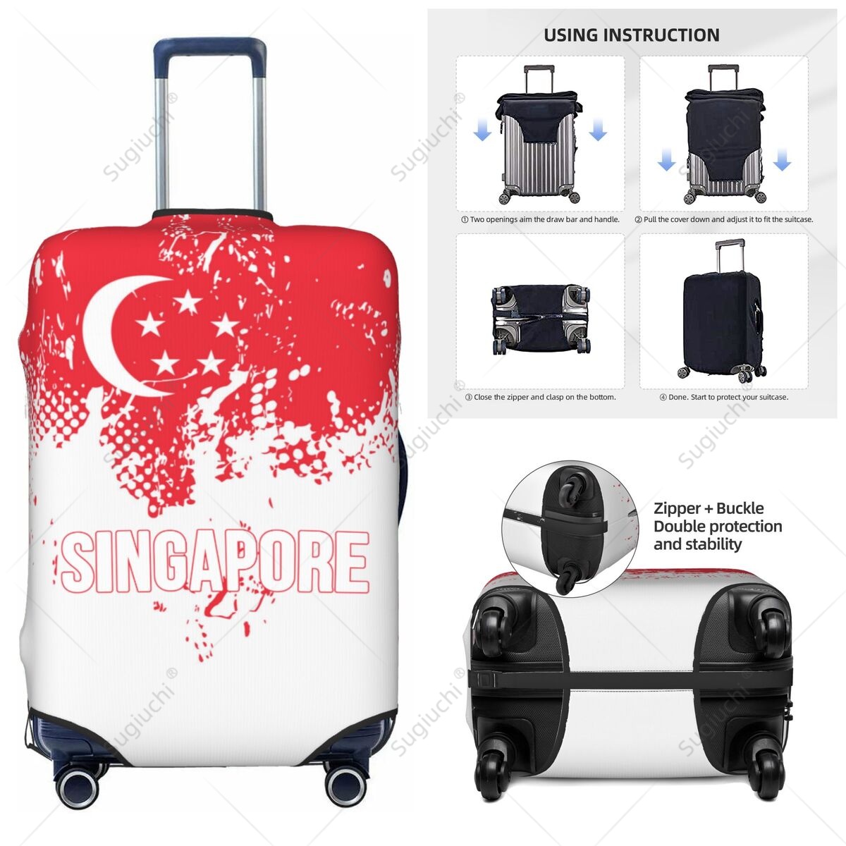 Travel Accessories Singapore - Funda de equipaje con bandera de