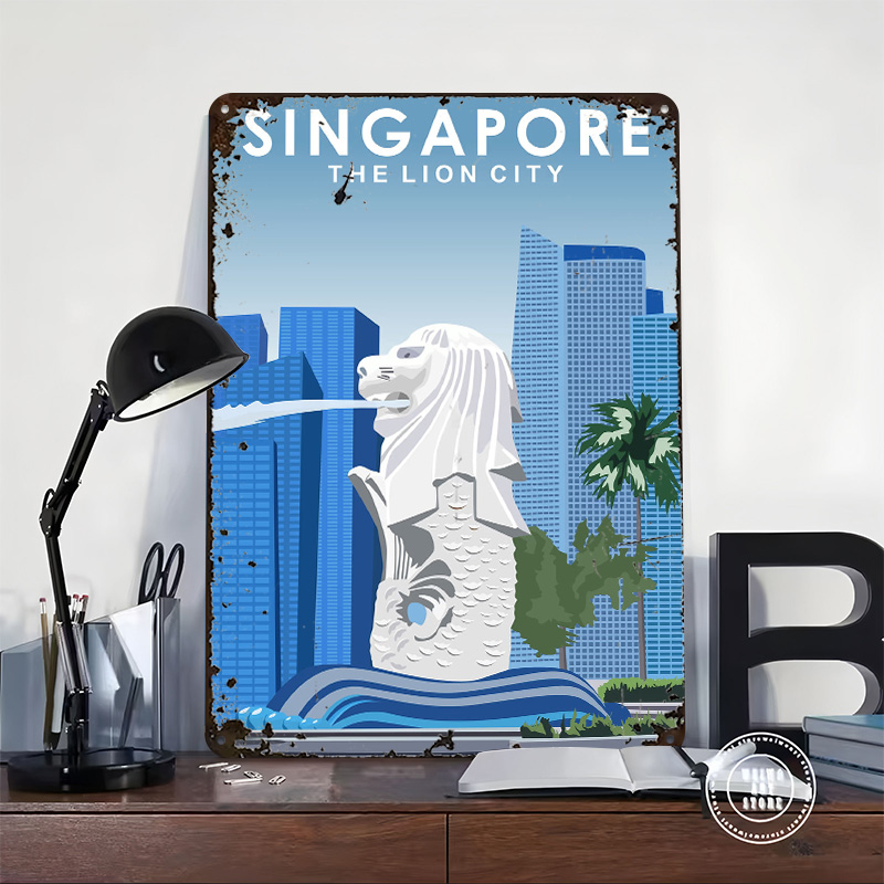 Póster Metálico de Viaje a Sin - Travel Accessories Singapore reseña y precio
