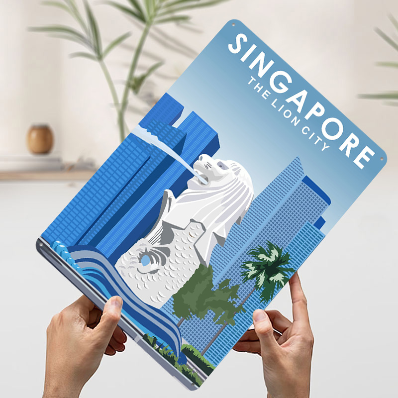 Póster Metálico de Viaje a Sin - Travel Accessories Singapore reseña y precio